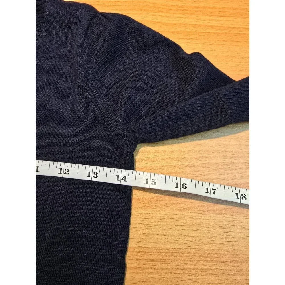 Gap Kids Girls Sweater Sz 10 Long Sleeve Black Preppy Classic V-Neck Breathable